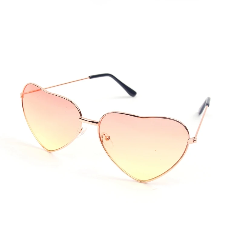 pink with yellow QIFU/Гавайские вечерние солнцезащитные очки с украшениями, летние вечерние очки для бассейна, пластиковые очки, новые модные женские солнцезащитные очки в форме сердца - Цвет: pink with yellow