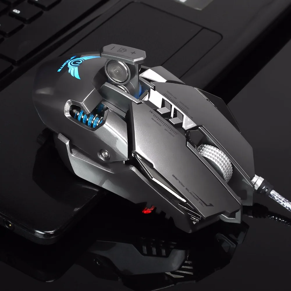 Проводная USB игровая мышь, механические макросы, Поддержка 4000 dpi, регулируемый классный светильник для ноутбука, настольного ПК, компьютера X7