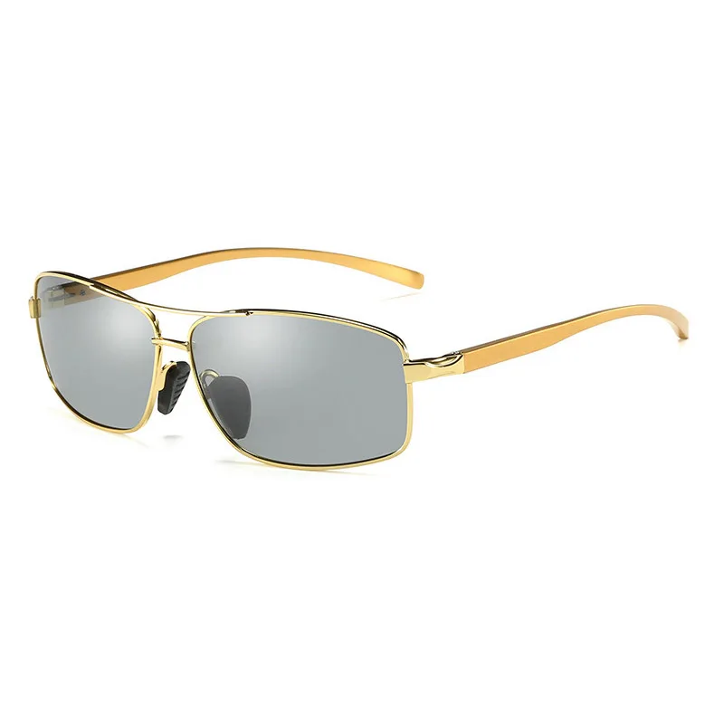 gold Photochromic SIMPRECT фотохромные солнцезащитные очки мужские поляризованные UV400 Высокое качество алюминиево-магниевые солнцезащитные очки Квадратные Солнцезащитные очки для вождения - Цвет линз: gold Photochromic