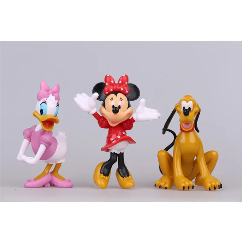 Disney игрушки 6 шт./компл. 10 см Микки и Минни Маус Мышь Дональд Дак Плутон Гуфи из ПВХ