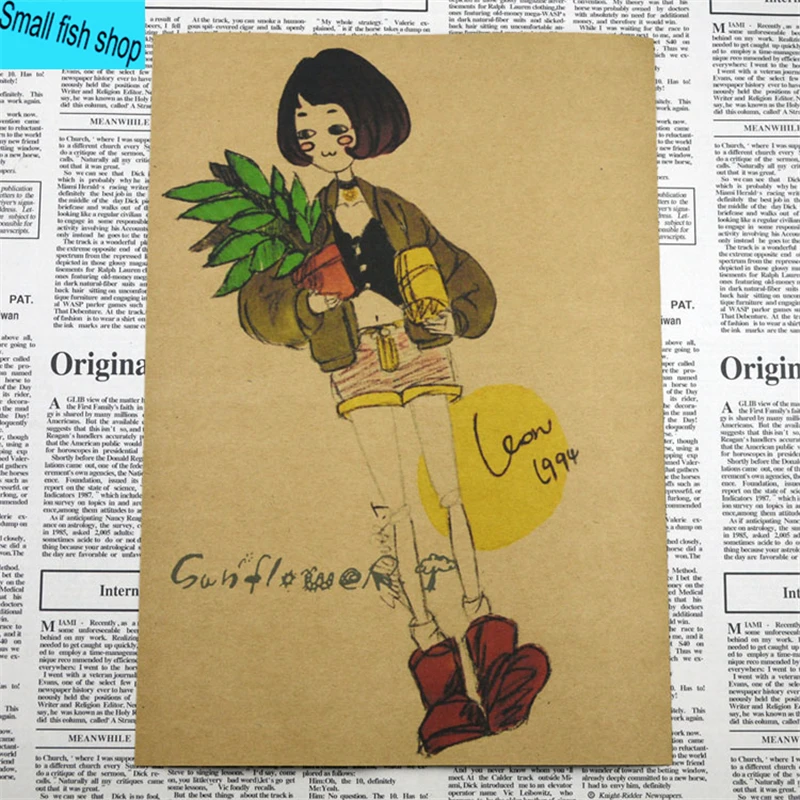 Leon ручная роспись мультяшный плакат C сборка Декор для дома Крафт Фильм рисунок