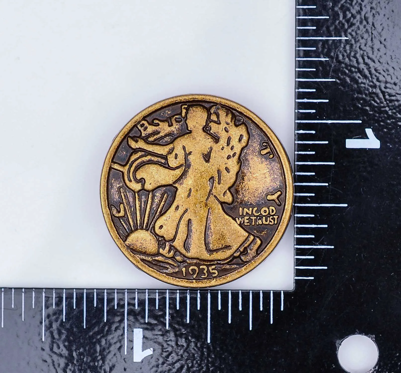 10X IN GOD WE TRUST WALKING LIBERTY старинный латунный ремень для кожевенного ремесла