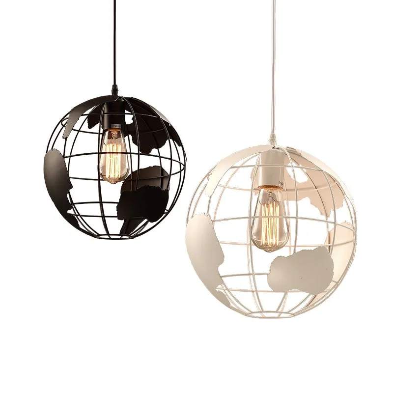 American industry style retro black white pendant lamp E27 vintage droplight for dining room kitchen restaurant | Освещение