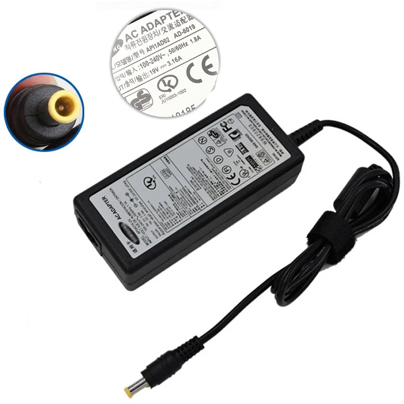 19V 3.16A 5 5*3 0 мм AC адаптер питания для ноутбука samsung R429 RV411 R428 RV415 RV420 RV515 R540 R510 R522 R530