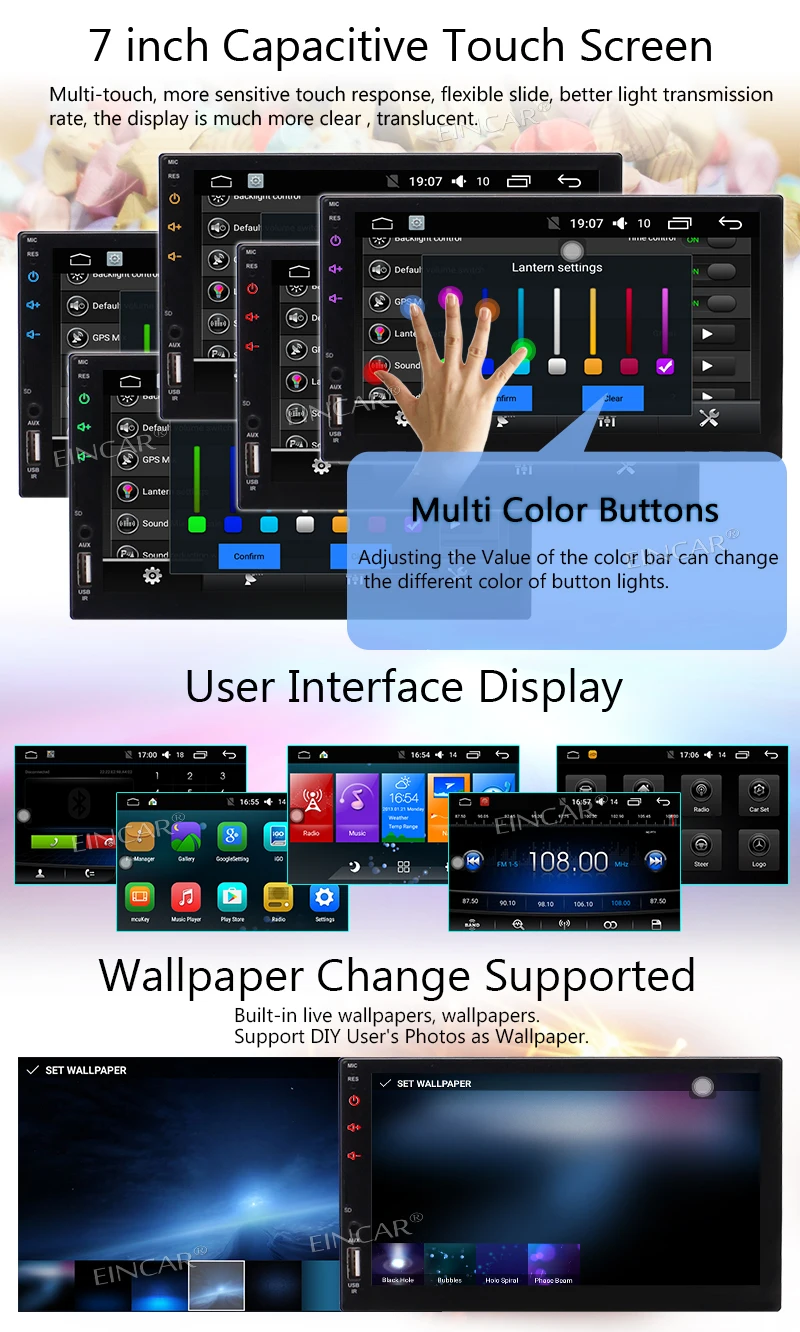 Android 6 0 Автомобильная стерео SD карта камера заднего вида авто радио AM/FM/RDS 7 дюймов 2