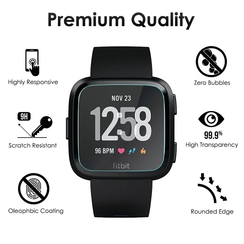 2 шт. для Fitbit умные часы Versa Band закаленное стекло премиум-защита экрана пленка для Fitbit Watch Fibit Surge/Fibit Blaze