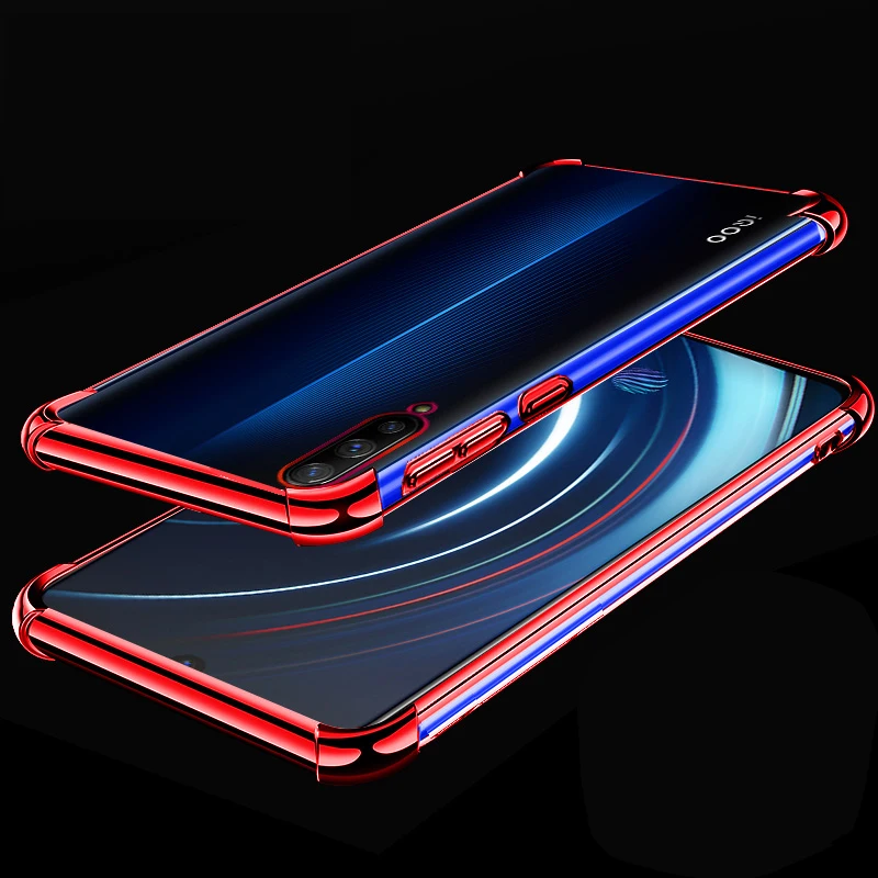 for VIVO IQOO Case 3D Laser Elec-plating Airbag 6.41'' vivo iqoo IQ00 Anti-shock Transparent Iqoo Cover |