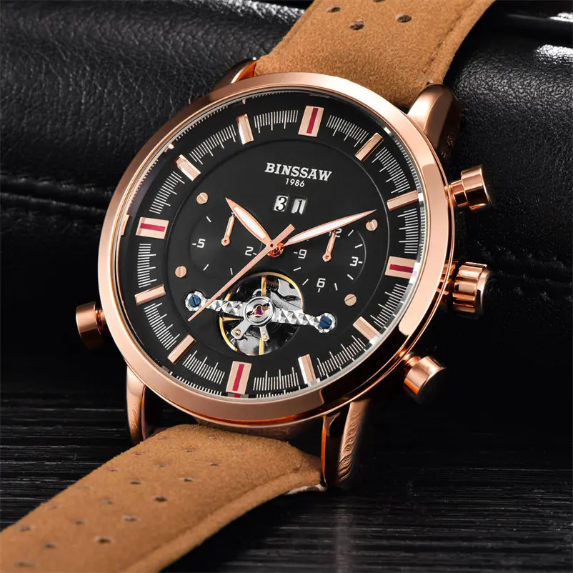 Манера Tourbillon Automatische Mechanische Uhr Mode Lassig Leder Военный Спорт lusus Marke Selbst-Wind Uhren Relogio Masculino |
