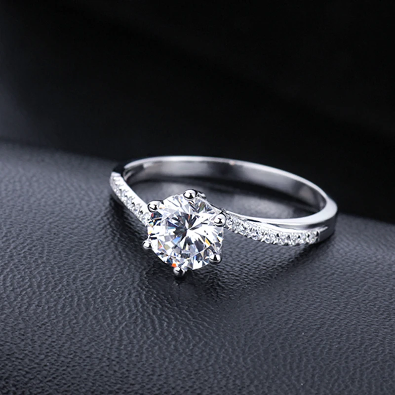 Кольцо из серебра 925 пробы с фианитом 6 5 мм|ring ring|ring engagementring |