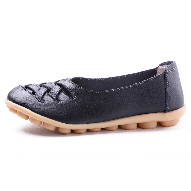 BeckyWalk летняя женская обувь вырезы натуральная кожа слипоны для мам на плоской