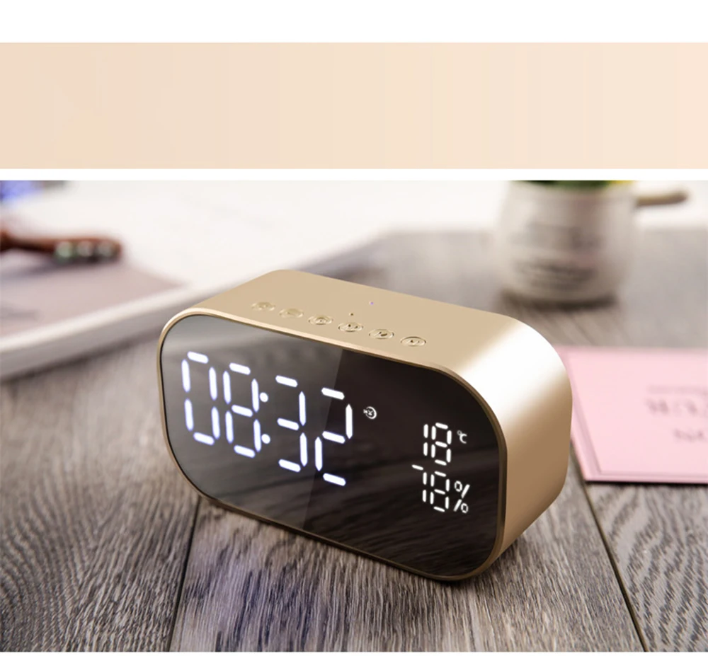 Светодиодный Будильник с fm-радио беспроводной Bluetooth динамик поддержка Aux TF для офиса спальни