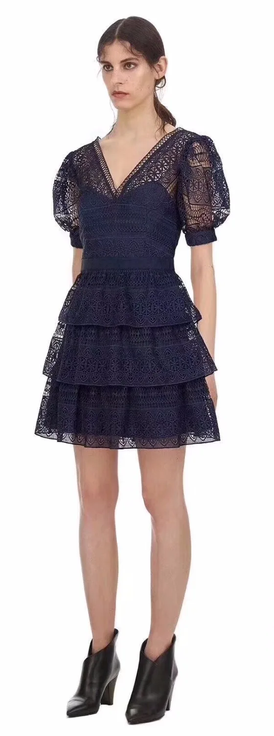 Летнее женское голубое платье с v-образным вырезом открытая Мода 2018 новое