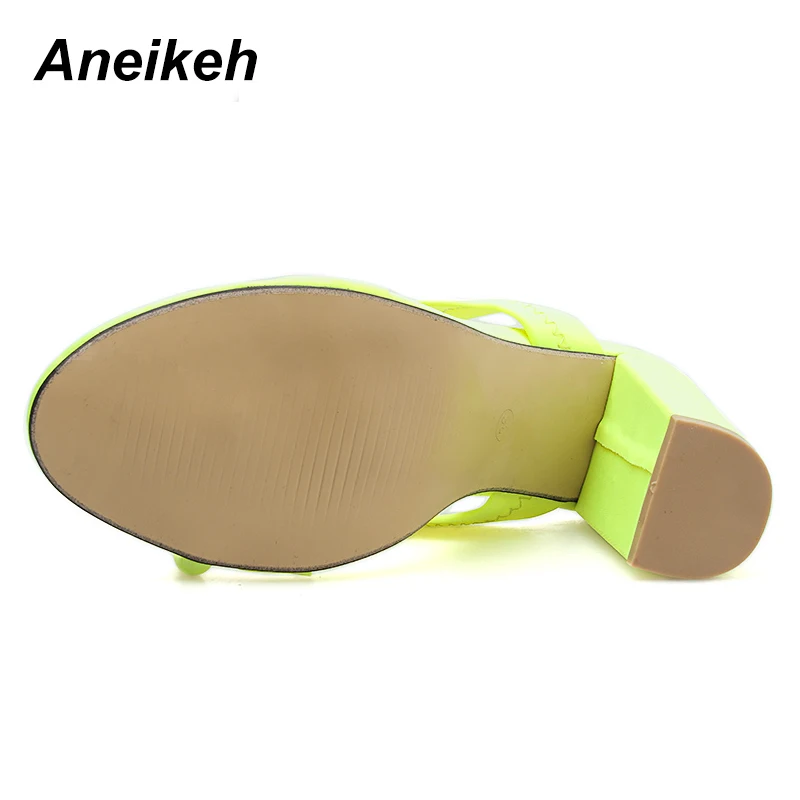 Новые летние тапочки Aneikeh 2021 сандалии на тонком высоком каблуке шлепанцы женские
