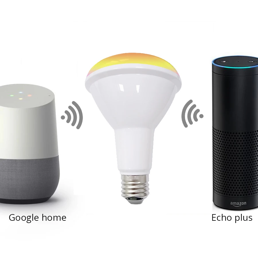 Умная WiFi RGBW Светодиодная лампа работает с Alexa Echo Google Home Assistance IFTTT Поддержка