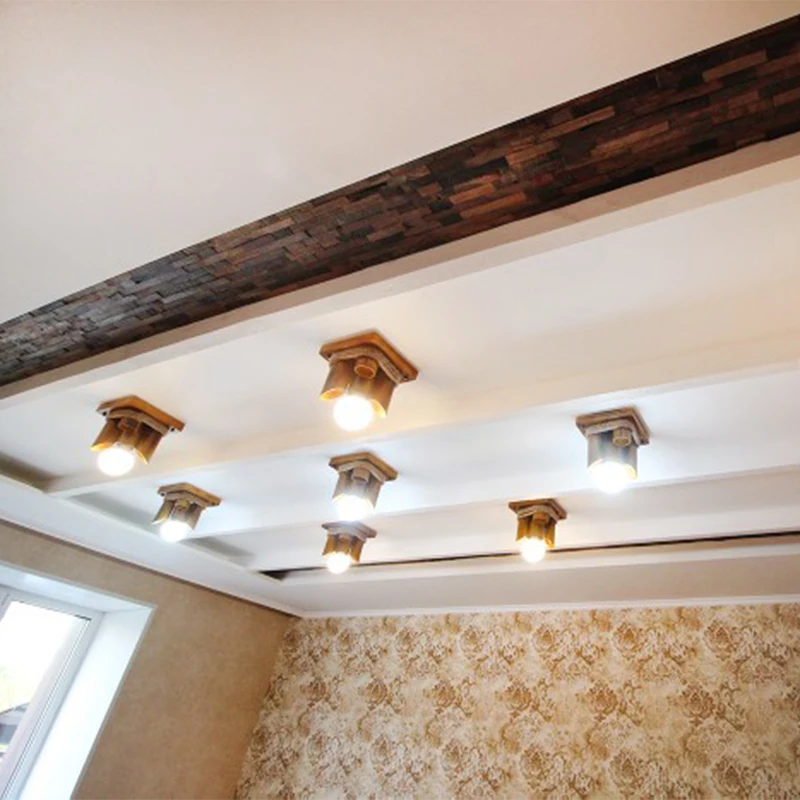 Европейский Кантри стиль ручной работы потолочные светильники бамбуковые дома