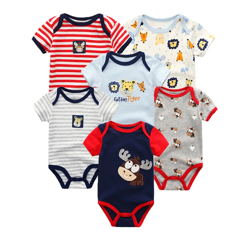 baby boy rompers33 6 шт./партия, летние детские комбинезоны для новорожденного младенца любого пола, одежда для мальчиков и девочек, хлопковый Мягкий комбинезон для новорожденных, от 0 до 12 месяцев - Цвет: baby boy rompers33