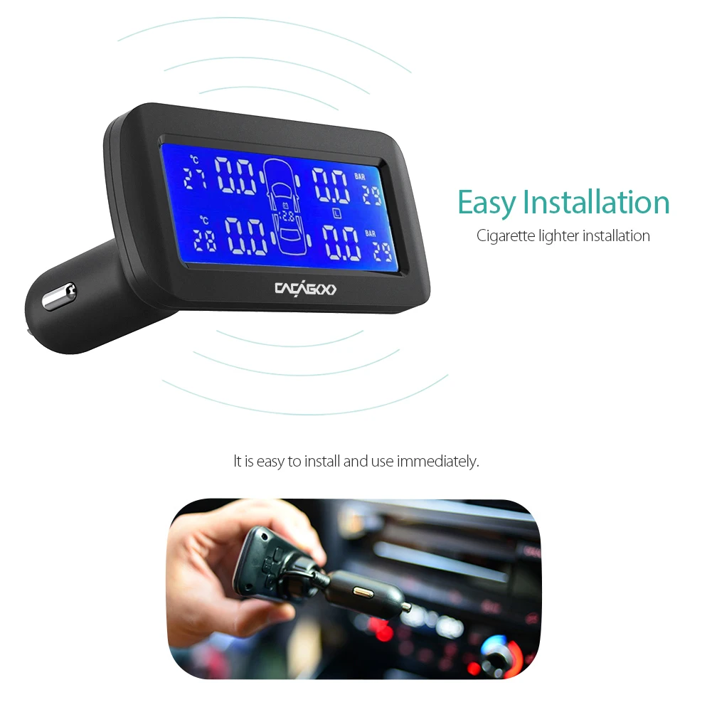 Беспроводная система контроля давления в шинах TPMS режиме реального времени с ЖК
