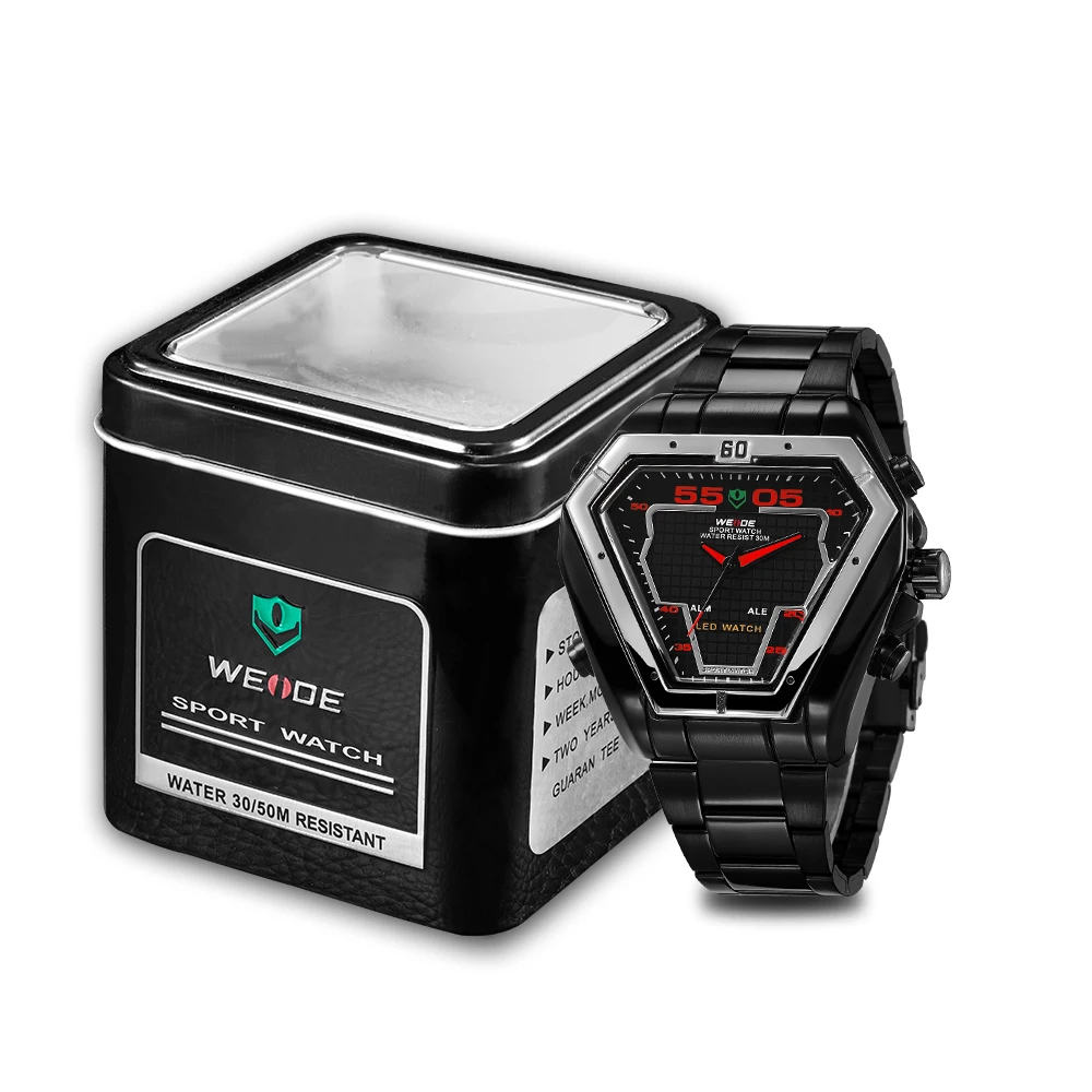 WEIDE Роскошные спортивные цифровые часы Для мужчин Элитный бренд высшего качества