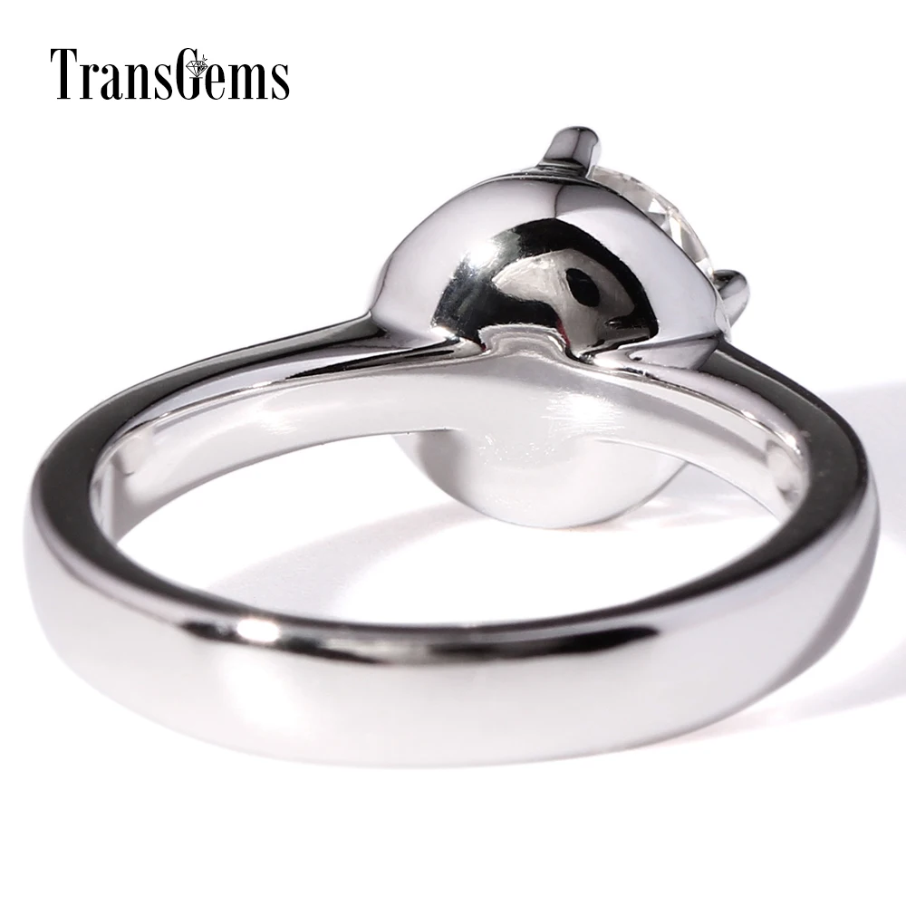 Женское Обручальное Кольцо Transgems Классическое однотонное Белое золото 14 к 585 1ct 6 5