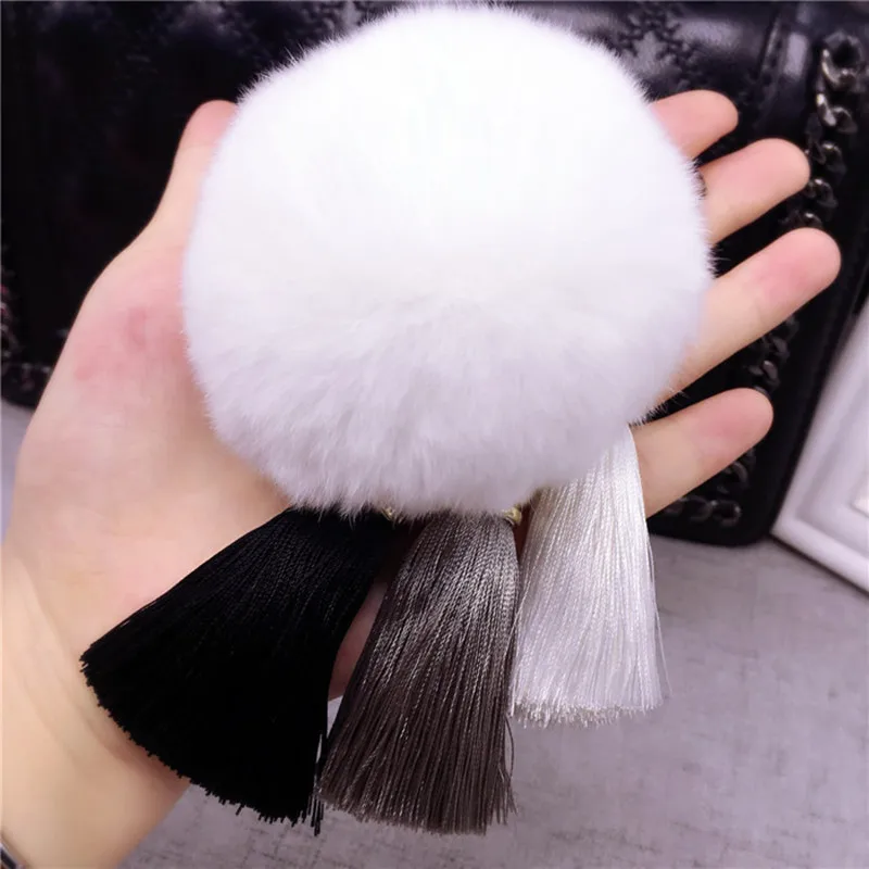 Женский брелок с помпоном из 100% натурального меха лисы Модный Ювелирный