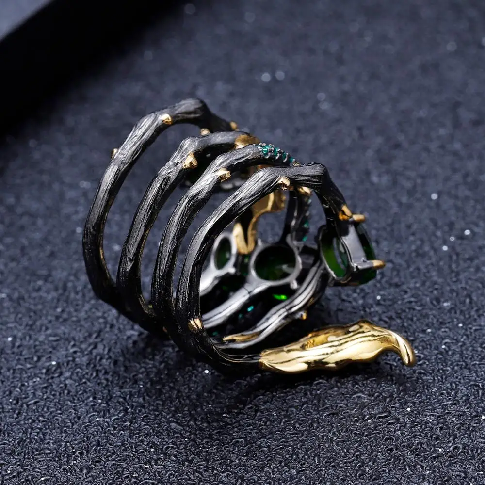 Женские кольца GEM'S BALLET 2.57Ct натуральный хром диопсид кольцо на палец 925 пробы