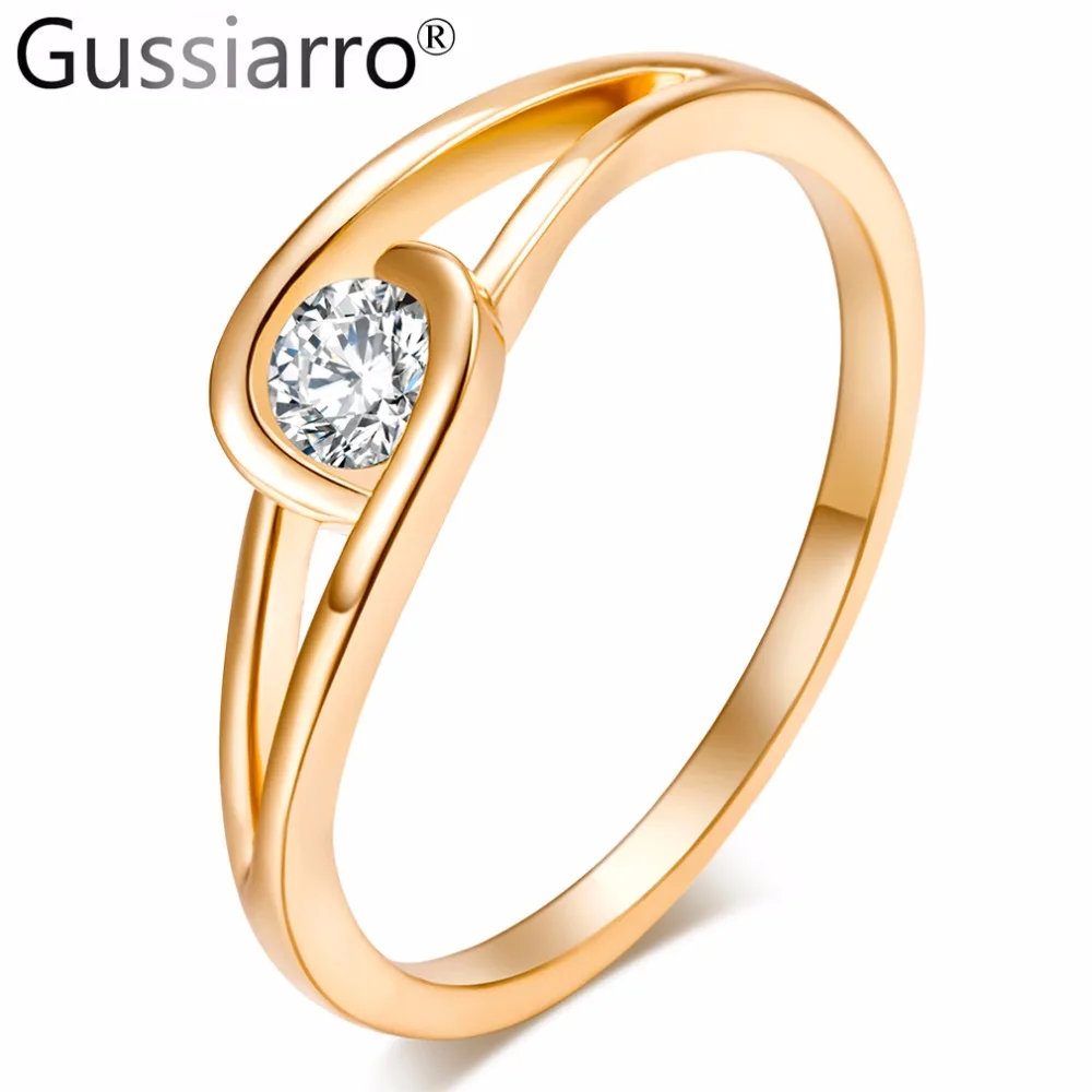Gussiarro 2019 большая акция изысканное золото микро инкрустация прозрачный AAA круглый