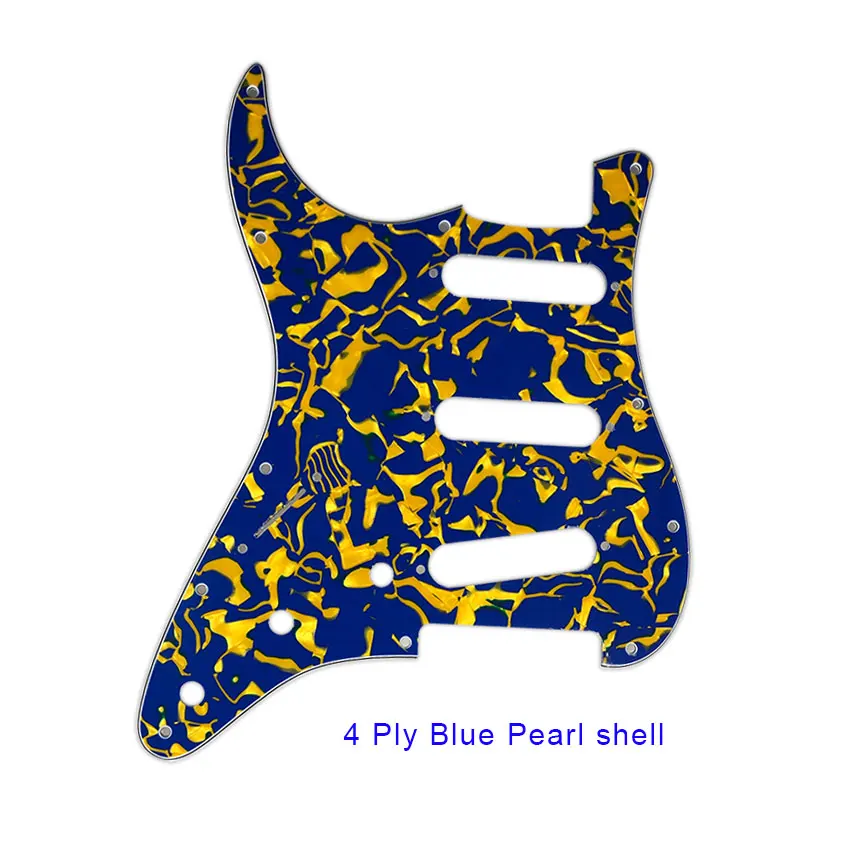Blue Pearl Shell Pleroo гитары Запчасти-для США/Мексика левша 72' 11 резьбовое отверстие Strat накладка на гитару sss Scratch Plate, несколько цветовых вариантов - Цвет: Blue Pearl Shell