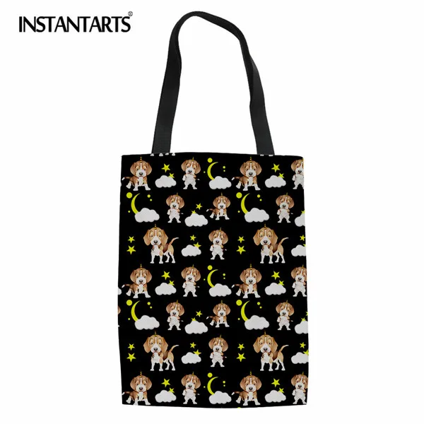 CC5221Z22 INSTANTARTS прочный большой Tote Bag Пёс из мультфильма печатных белье Бакалея многоразовый мешок складная сумка для девочек леди - Цвет: CC5221Z22