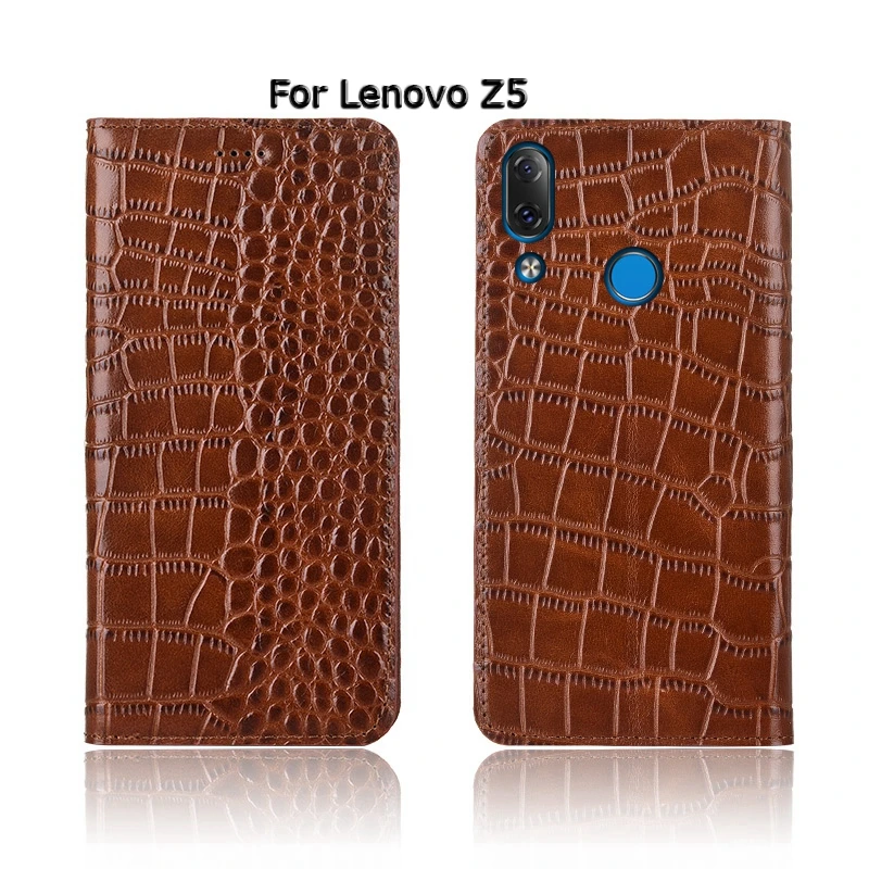 Топ из натуральной коровьей кожи чехол для lenovo Z5 Z5s Z6 Pro Lite GT чехол-подставка Флип Крокодил зерна чехол для телефона