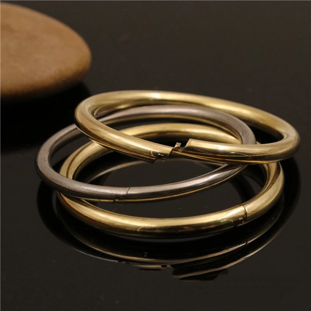 

DIY leather craft O key ring buckle stainless solid brass material