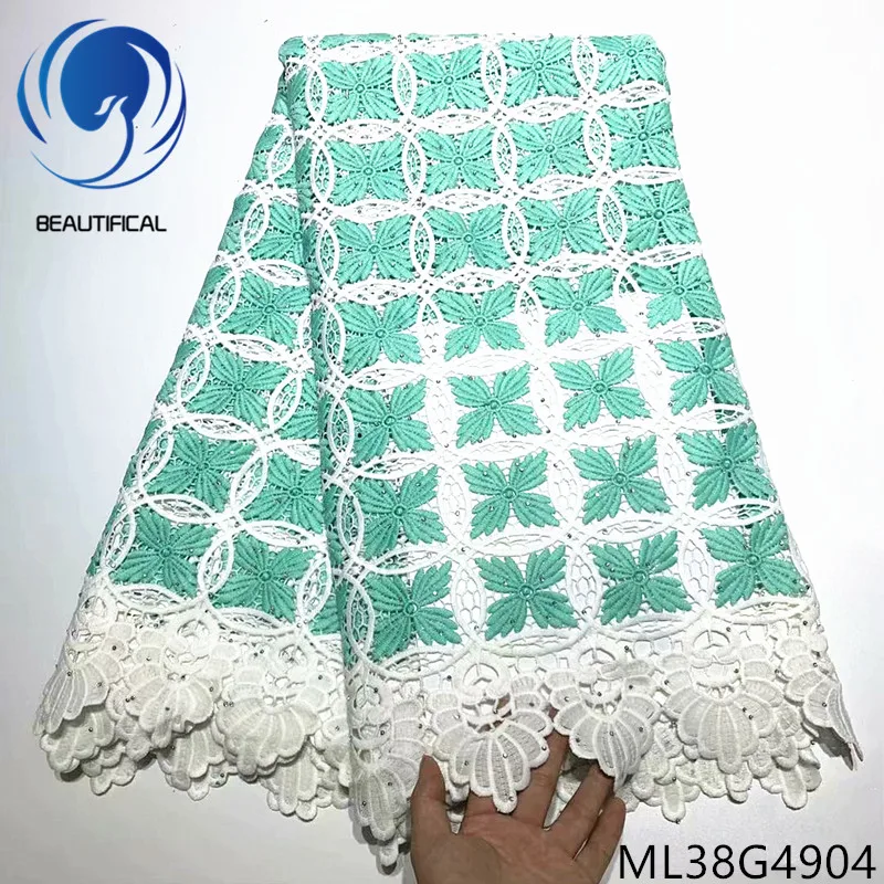 BEAUTIFICAL нигерийская химическая кружевная ткань с вышивкой камнями Новое