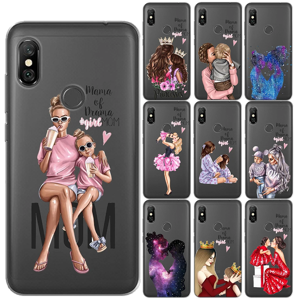 Чехол для Xiaomi Mi A1 A2 8 Lite 9 Pocophone F1 5X 6X мягкий ТПУ чехол мамы дочки королевы Redmi 7 5 5A 6 Note