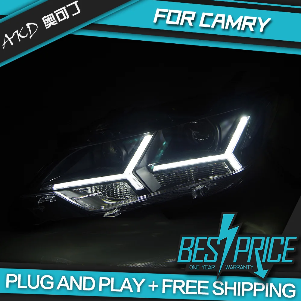 

Car Styling for Camry Headlights 2015 LED Headlight LED DRL Dynamic Signal Hella 5 Bi-Xenon Projector Lens Hid D2H
