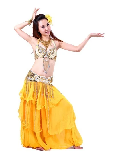 Новый стиль костюм для танца живота бюстгальтер + пояс 2 шт./компл. индийская