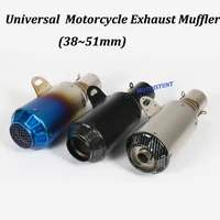 motorcycle exhaust muffler modified with stainless steel moto escape scooter for r6 yzf r6 cbf190r ninja 650 er6n z650