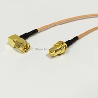 new rp sma female jack switch sma male plug right angle convertor adapter rg316 cable 15cm 6
