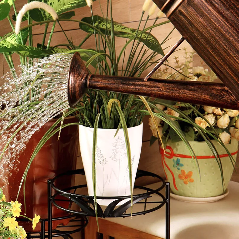 Садовые металлические банки для воды латы винтажные цветы ведро бочка бронзовые