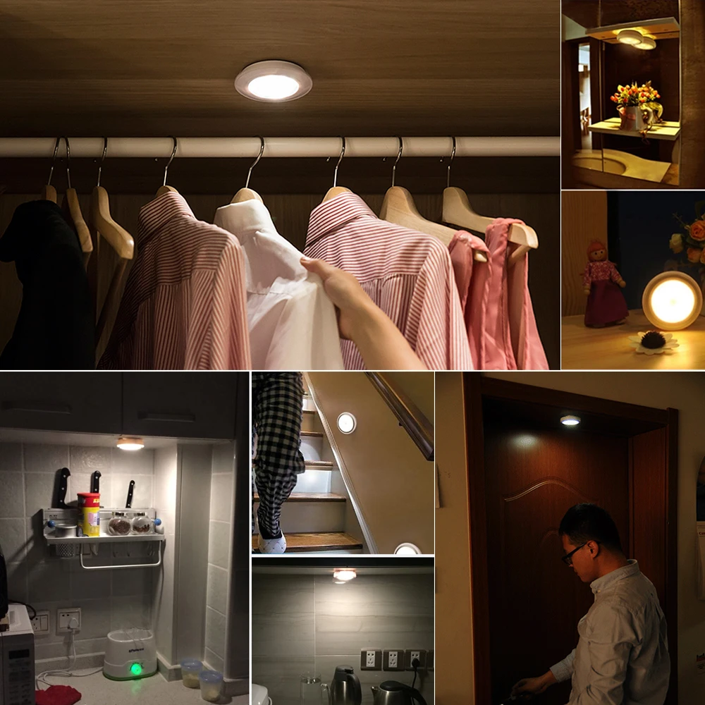 

4pcs/lot Magnetic PIR Motion Sensor LED Under Cabinet Light Wall lamp Cupboard Stair Wardrobe Kitchen night Emergency lighting