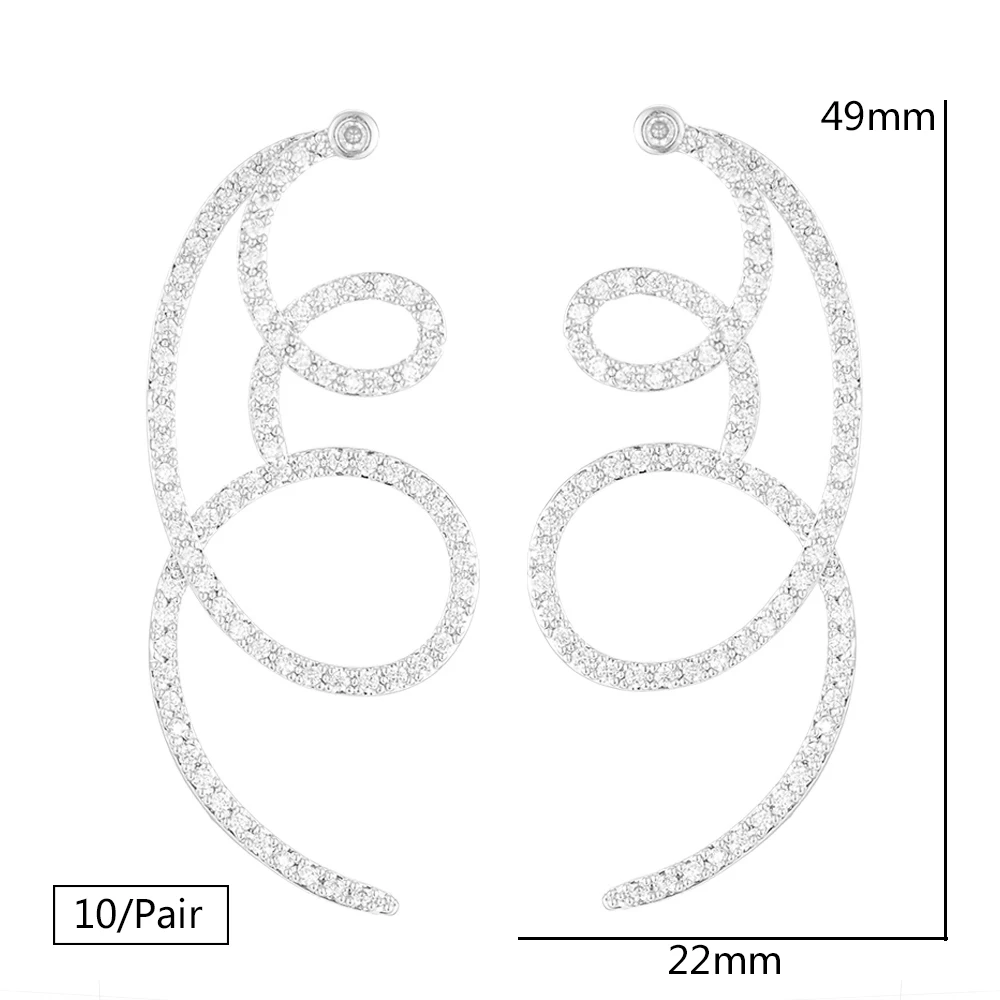 

SISCATHY Unique Design Cubic Zirconia Stud Earrings For Women Geometric Party Earrings Jewerlry Brand Ear Accessories