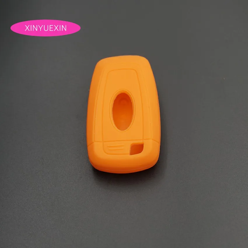 

Xinyuexin Silicone Car Key Cover FOB Case for Ford 2017 Edge F250 3 Buttons Smart Key Case For Car-styLing Interior Accessories