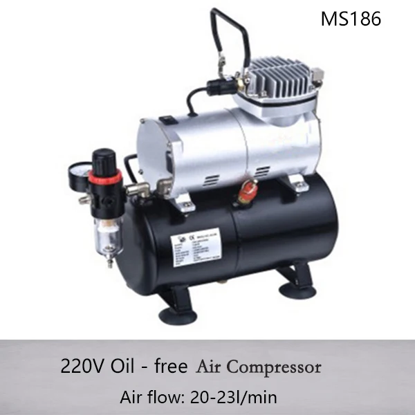 MS186 50HZ 220V AC 20 23L/MIN 1/6HP небольшой электрический поршневой воздушный компрессор