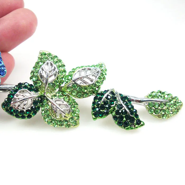 Винтажная серебряная брошь на булавке в виде розы цветок ювелирные изделия синий