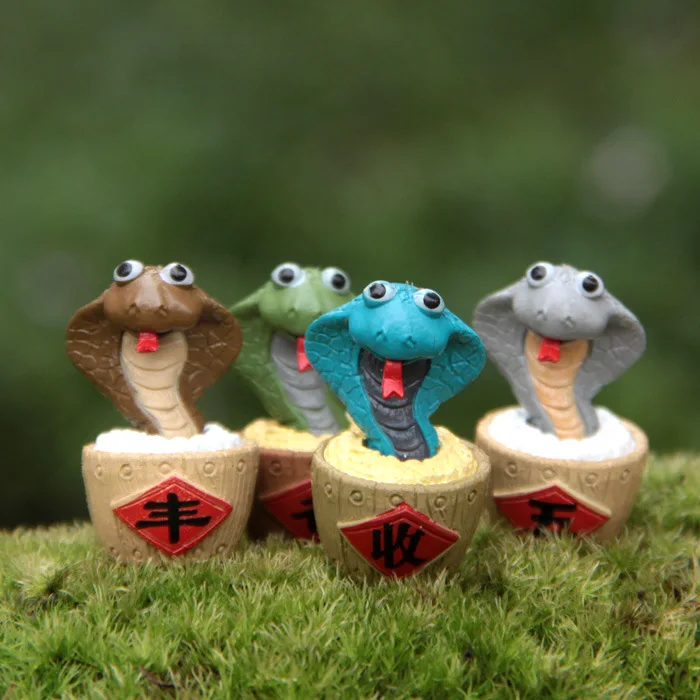 Новая распродажа 3 см 4 шт./лот сборы Кобра микроскопический бонсай украшение для