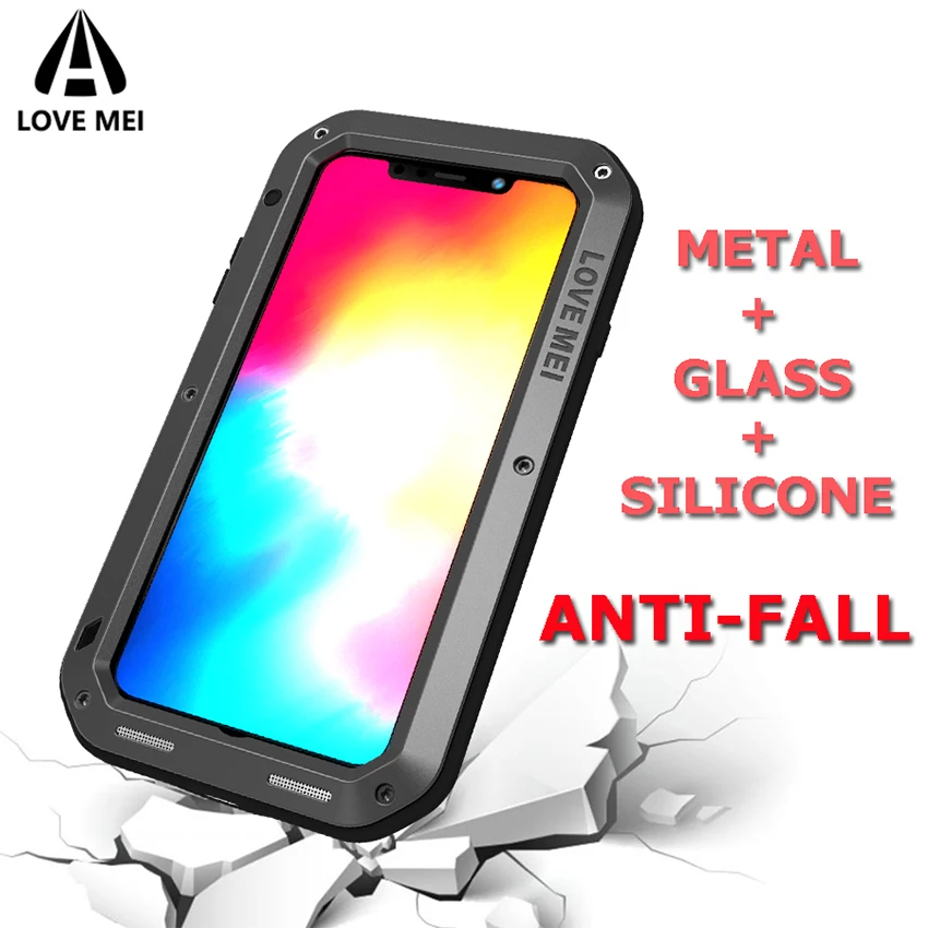 Love Mei Brand Case For iPhone X XS MAX XR Metal Phone Cover 7 8 Plus 6 6s Rugged Armor Shockproof Shell |