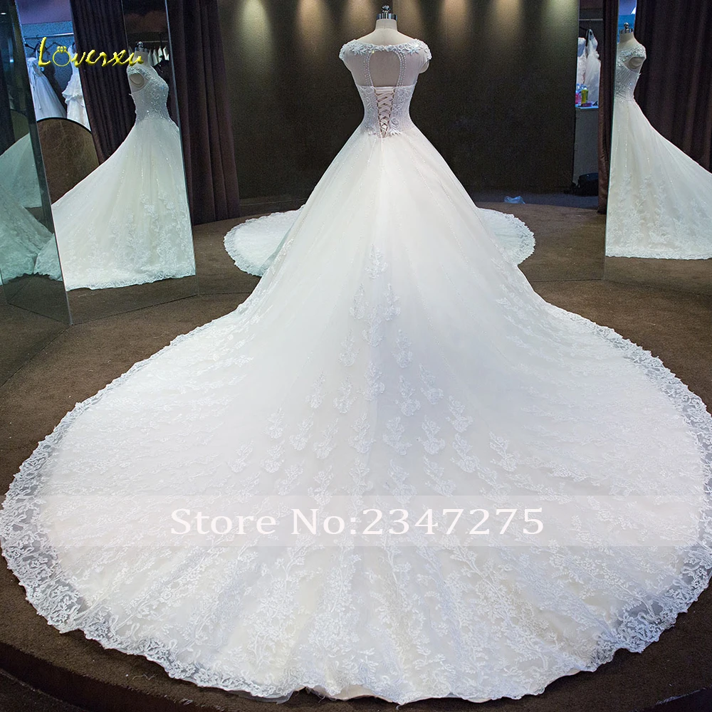 Loverxu Vestido De Noiva сексуальные кружевные свадебные платья с открытой спиной 2019