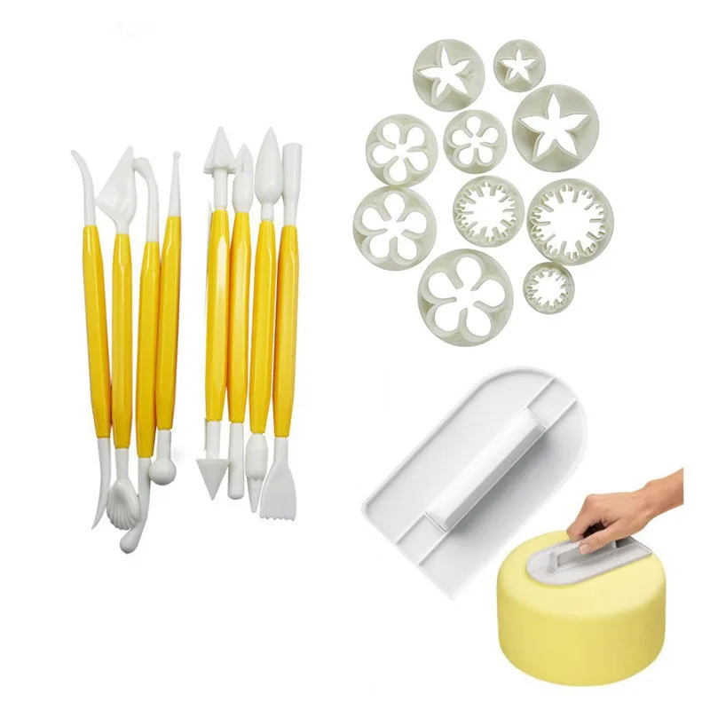 

New 46 Piece / Set of Fondant Cake Decorating Cookies Sugarcraft Plunger Cutting Tool Mould Spring Embossing Mould Free Shipping