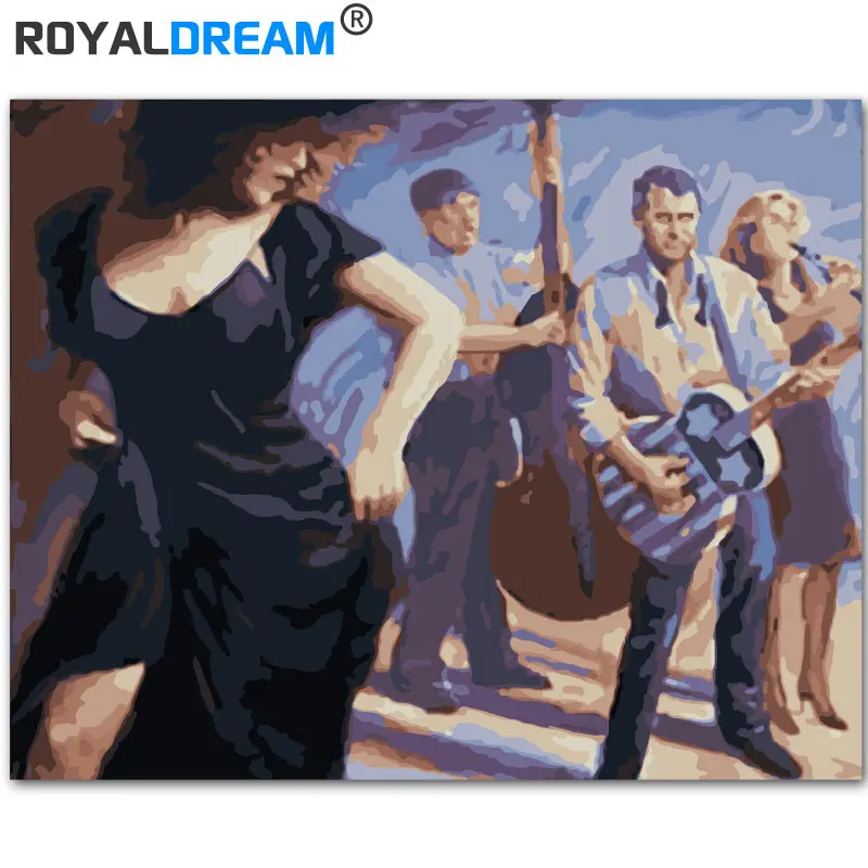 ROYALDREAM Tango женщина сделай сам рисование по номерам акриловая краска ручная