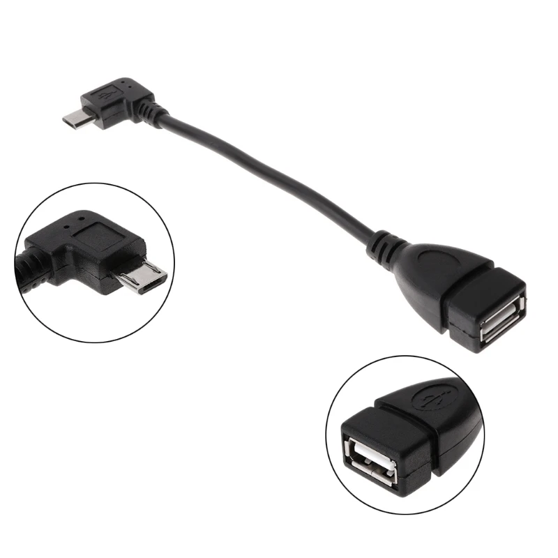 Бесплатная доставка 90 градусов микро USB кабель папа к OTG адаптер для Android планшета