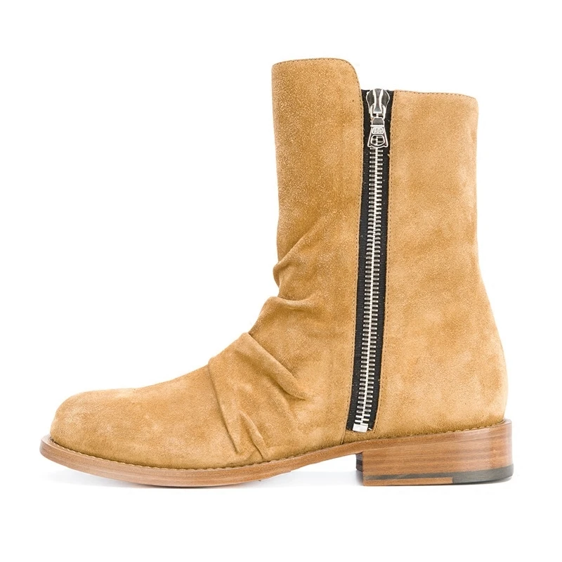 Модные мужские ботинки Челси с острым носком в складку английском стиле ретро