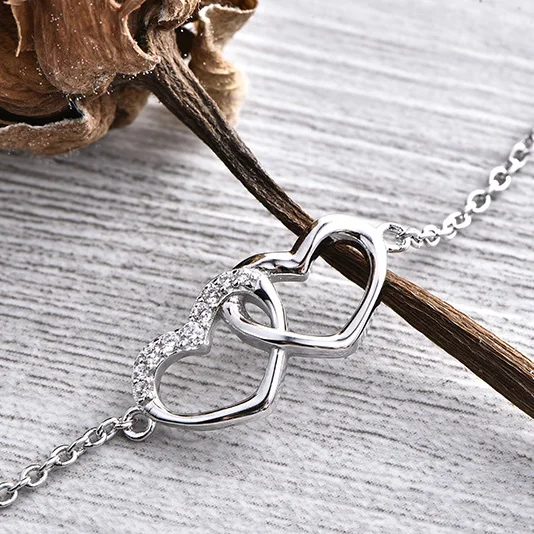 YL Heart 925 Sterling Silver Bracelets for Women Wedding Fine Jewelry Engagement Lover's Best Friends |
